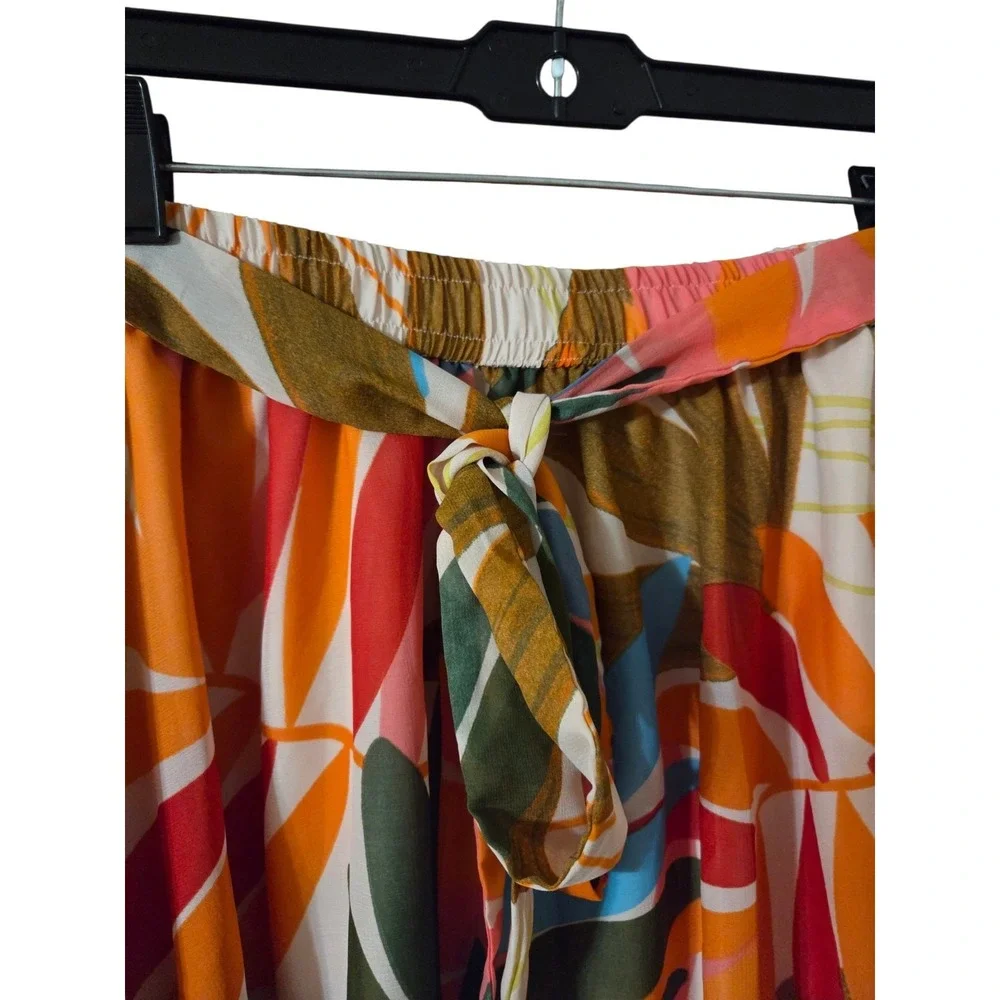 Her Destiny Oversized-Leaf-Print Colorful Resort A-Line Skirt XL-XXL 36